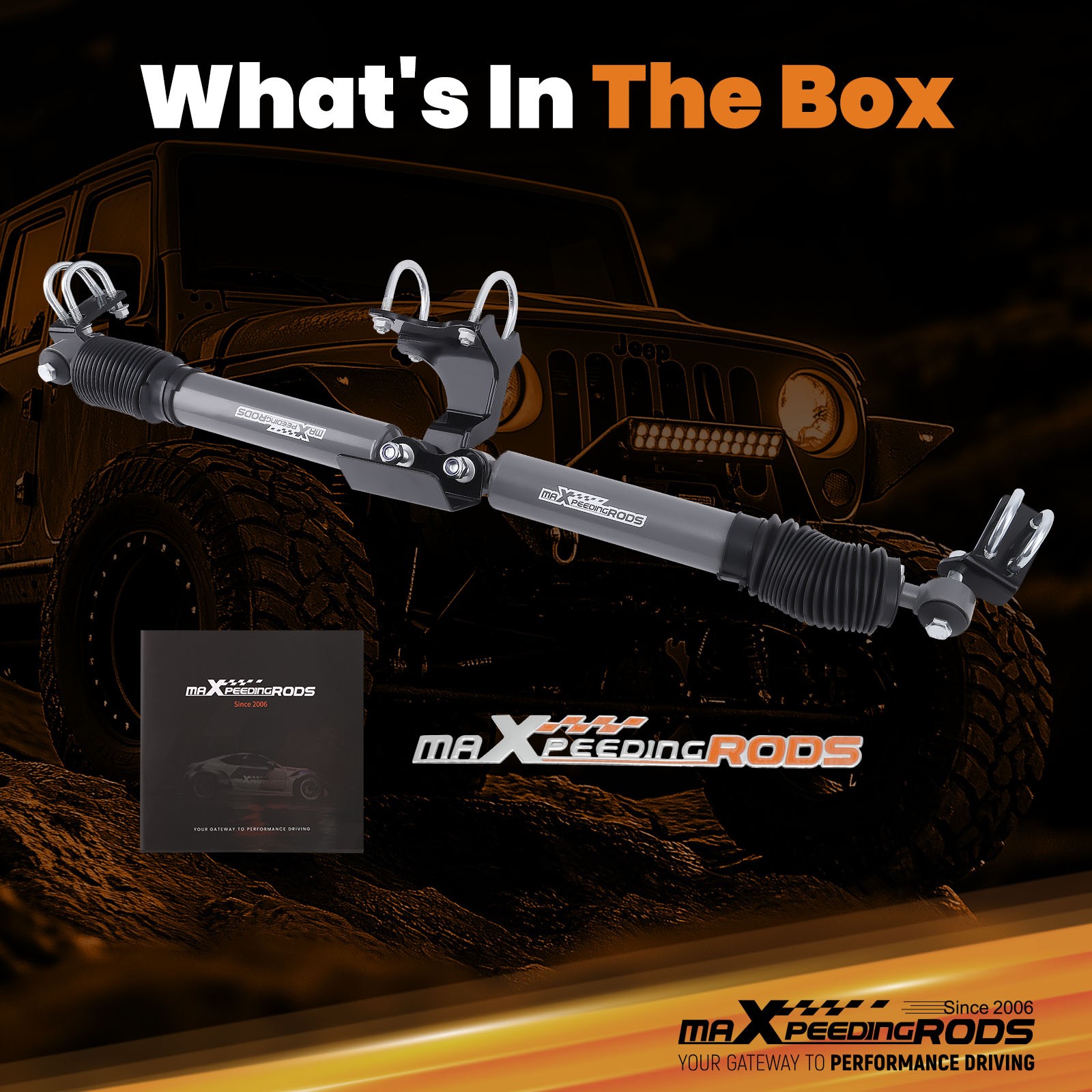 Bolt-on Dual Steering Stabilizer for Jeep Wrangler JK 2007-2017 Front 2-8"