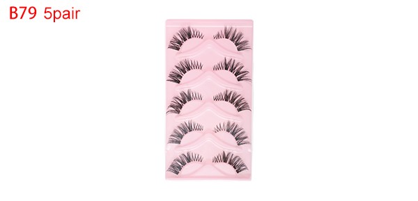 Dense False Eyelashes for Makeup Black B79 5 Pair