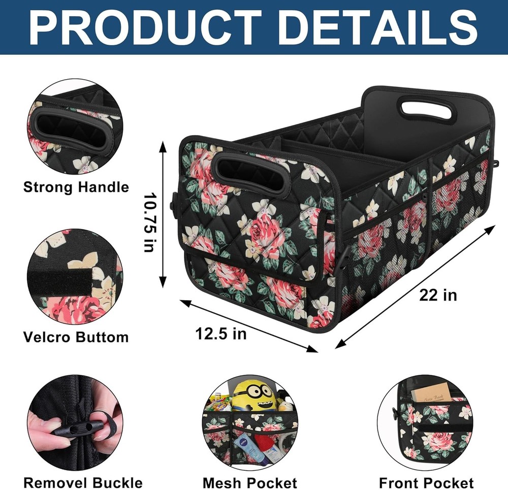 Trunk Storage Box, Unisex (Medium Size, Floral Pattern)