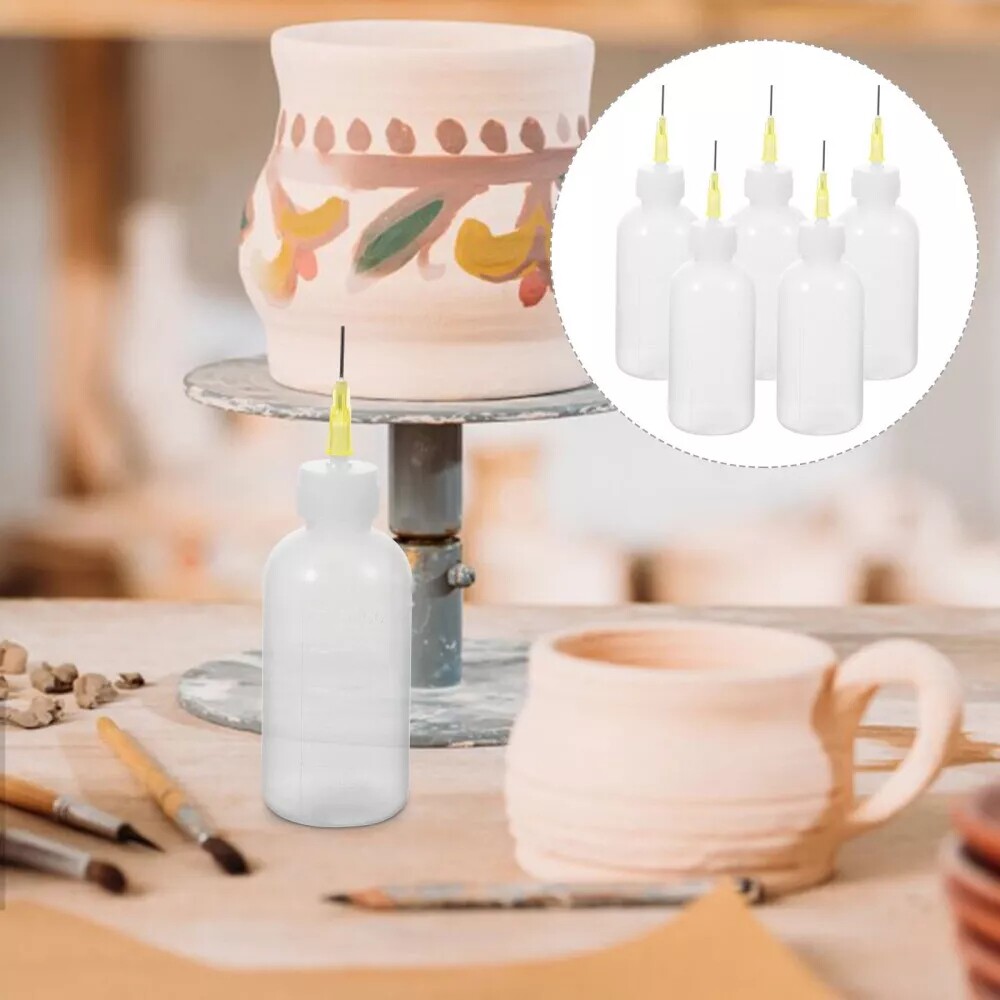 20PCS 50ml Quality Empty Needle Tip Squeezable LDPE Plastic Bottles - WHITE CAP