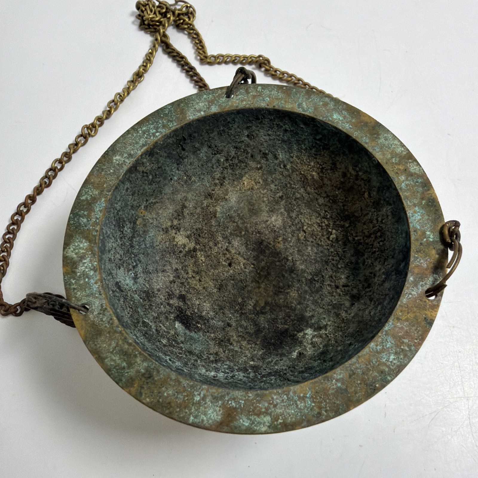 Vintage Brass Charcoal Holder Hanging Censer Incense Burner Home Fragrance 5”