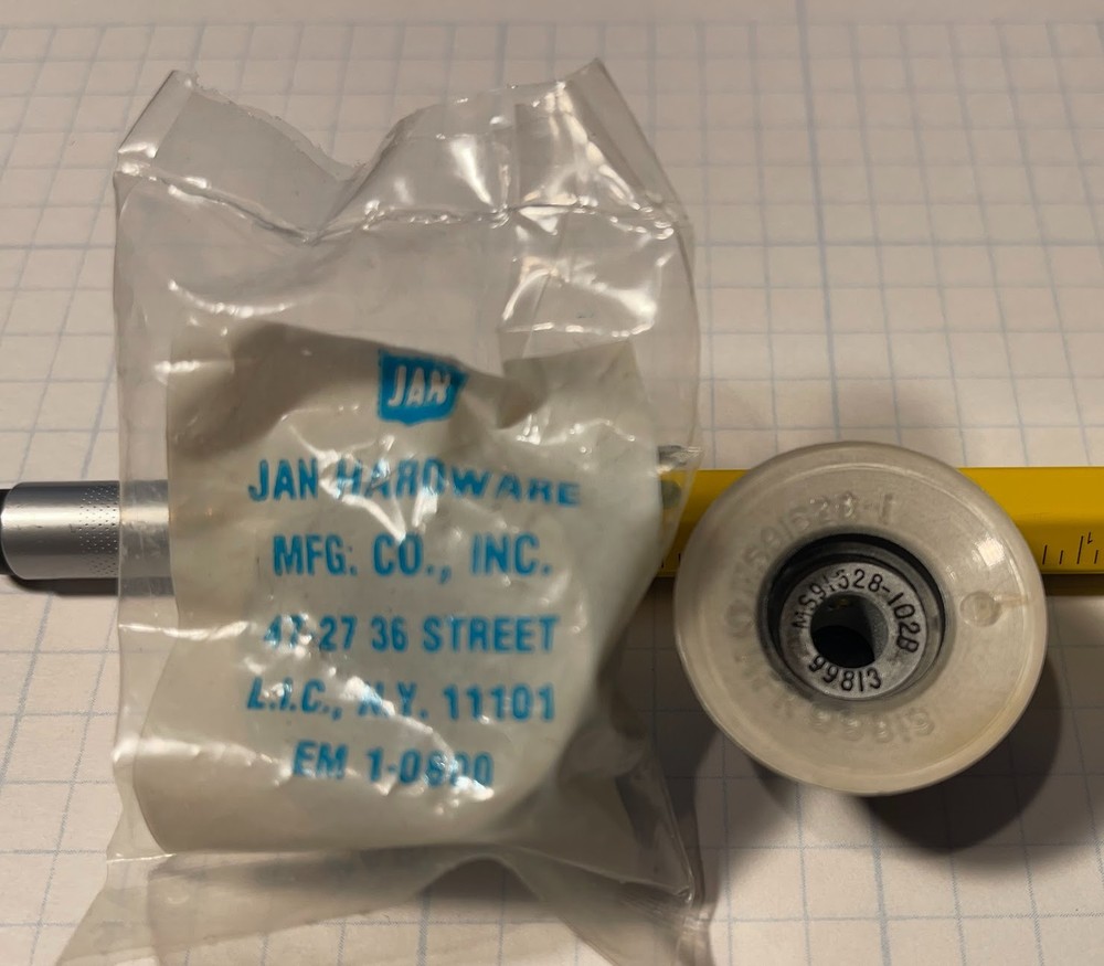 2 Mil-Spec Jan Hardware Co MS91528-102B Black Shirted Knobs w/ Pointer