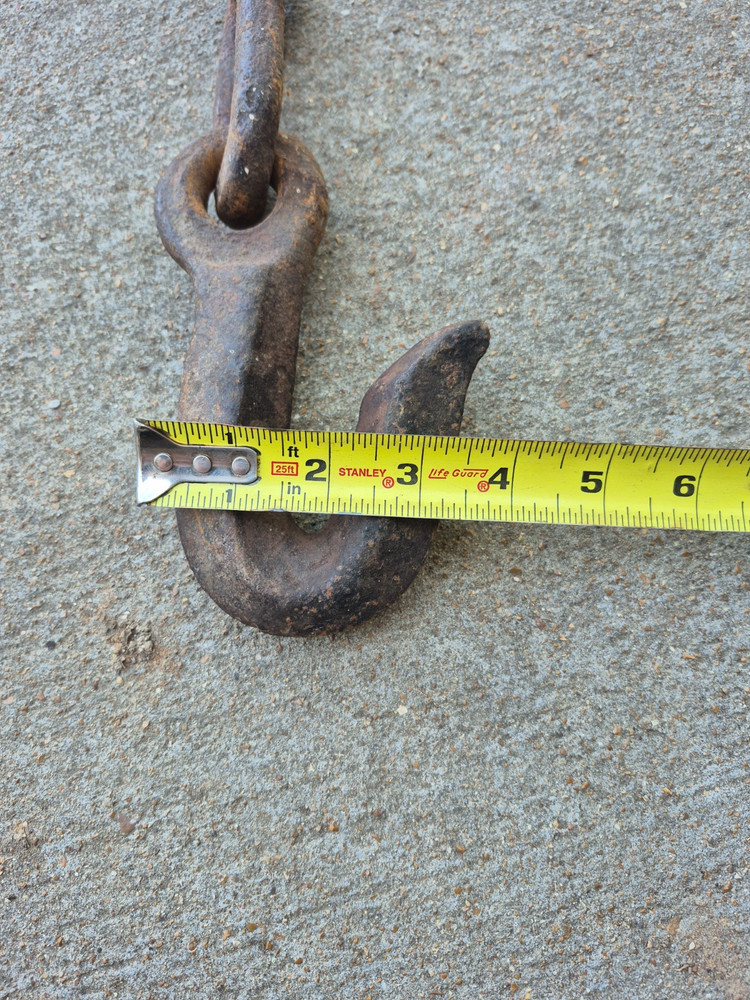 Hand Forged Hook & Chain Primitive Blacksmith Made 32" long!