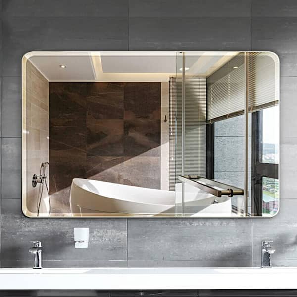 Single Frameless Bathroom Wall Mirror