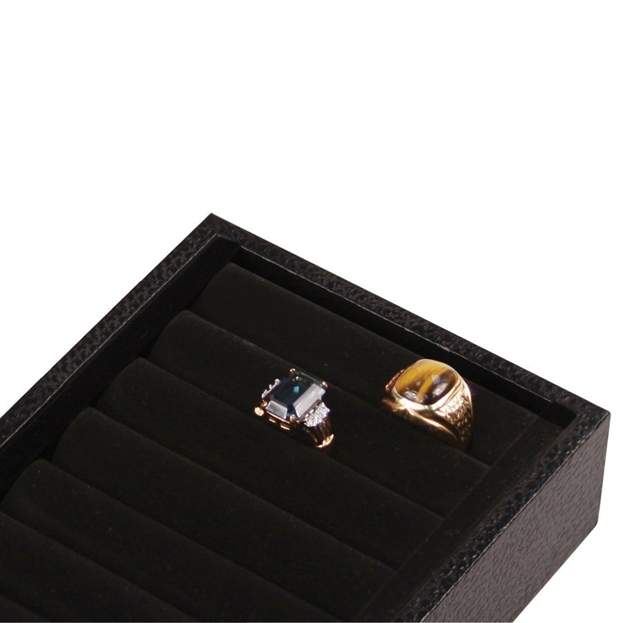 2-Black Display Ring Tray Cuff Display Bracelet Display for ring Cufflink Holder