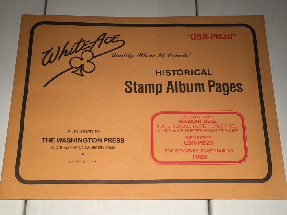 New Package White Ace Pages Regular Issues 1989 Plate Blocks Supplement USR-PB20