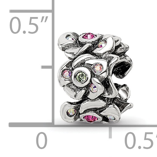 Silver Reflections Crystals Cherry Blossoms Bead QRS3468