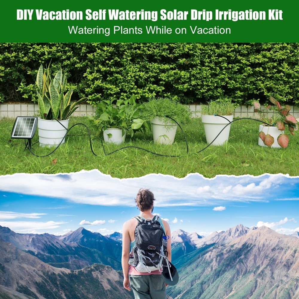Solar Powered 10 Pot Irrigation System - 6 Timing Modes