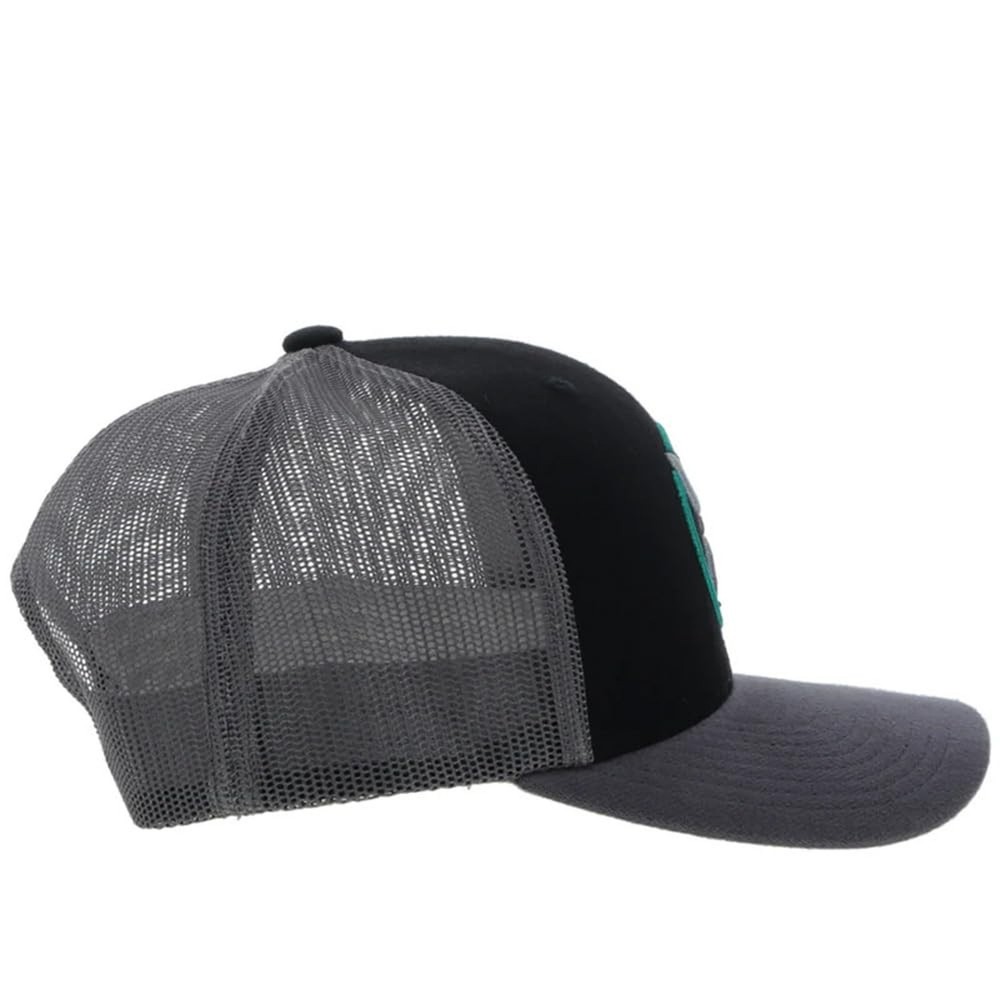HOOEY Strap Roughy Adjustable Snapback Hat Black/Grey