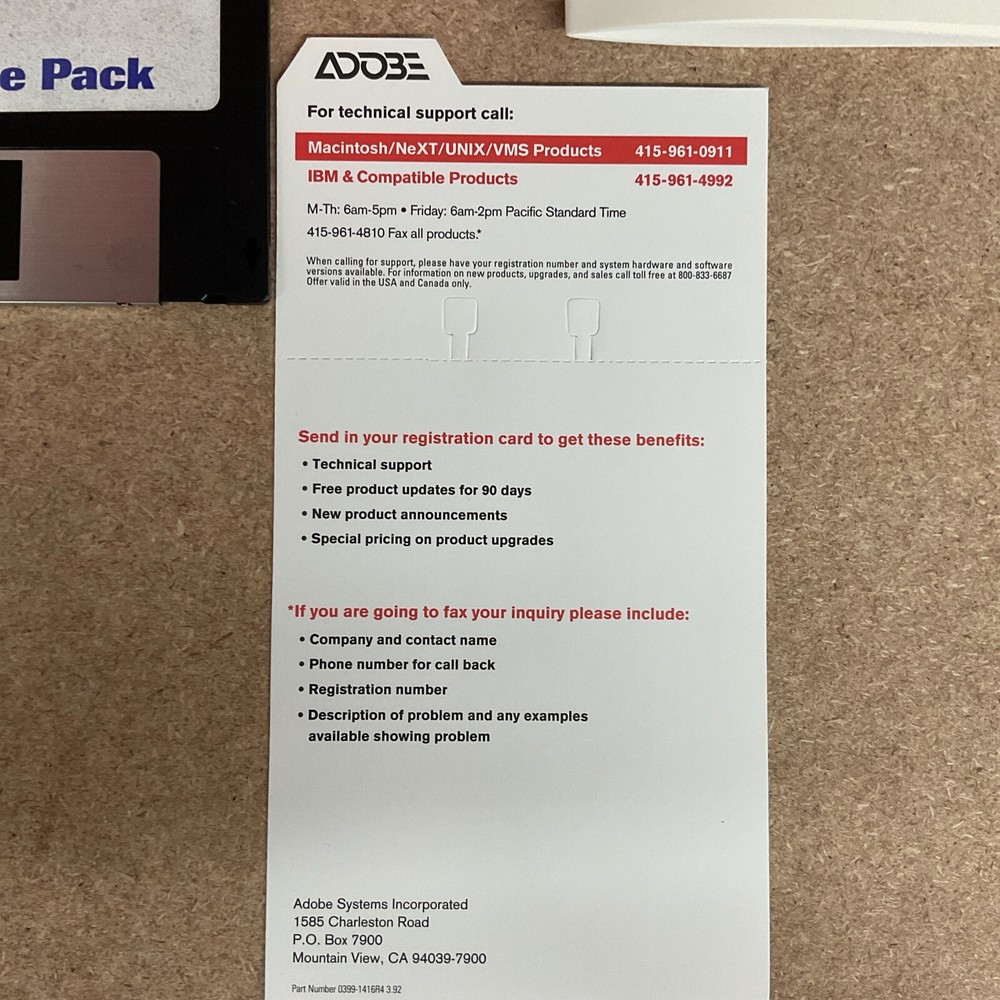 Adobe Type Set Value Pack Big Box PC Software 1990 Adobe