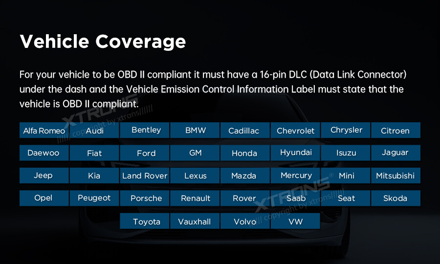 Bluetooth OBD2 Car Auto Diagnostic Scanner Power Switch Tool for Android Stereo