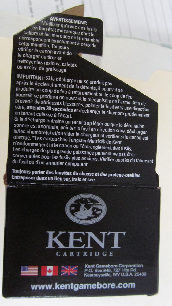 Kent Tungsten Polymer 12 Gauge 2.75" Shotgun Shell Box ~ Empty