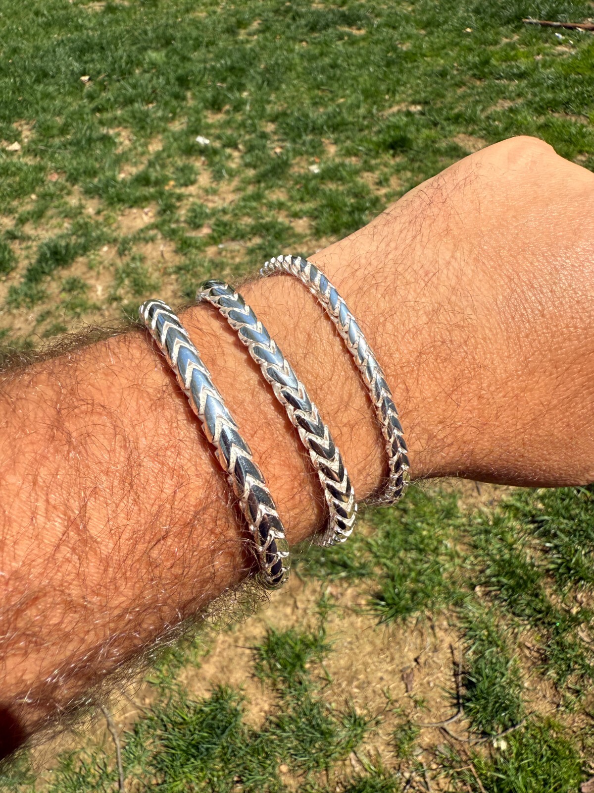 Real 925 Silver Round Franco Chain Or Bracelet 5-7mm Handmade W. Box Clasp