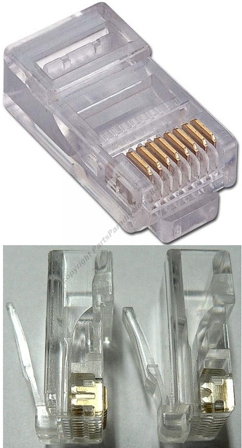 6SOLID+6STRANDED wire RJ45Crimp cable End modular connector for Cat5e Ethernet