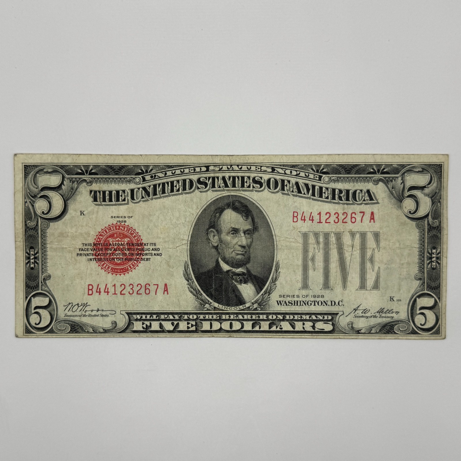 1928 $5 Legal Tender United States Note 3267A