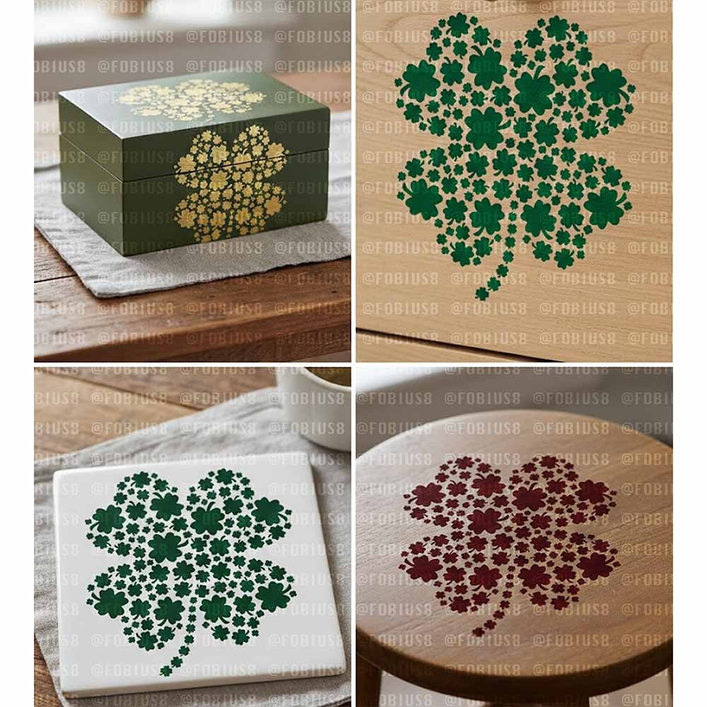 Shamrock Pattern Stencil - Irish St Patricks Decor 10 Mil Mylar Template