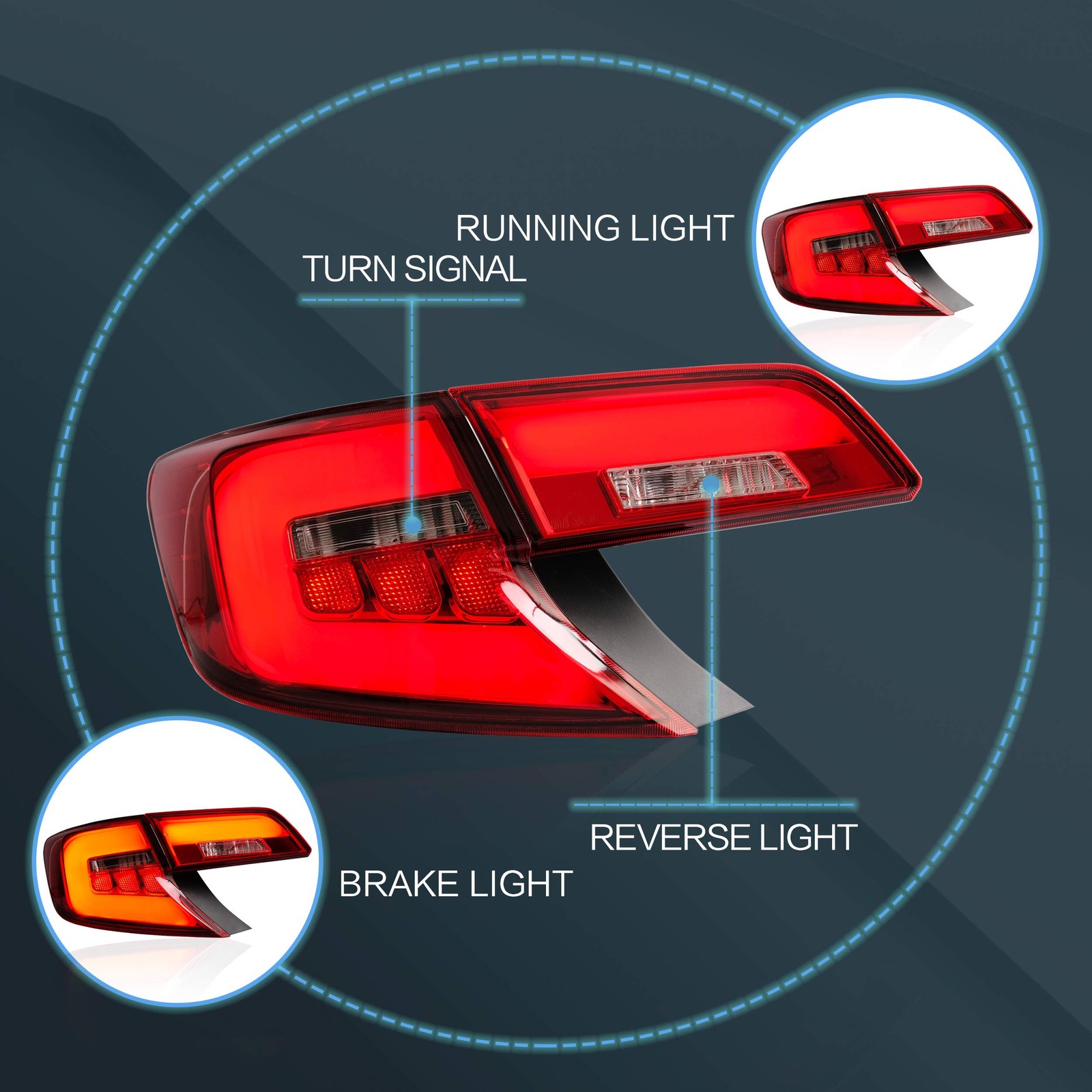 Tail Lights Assembly fit for 2012-2014 Toyota Camry Plug and Play