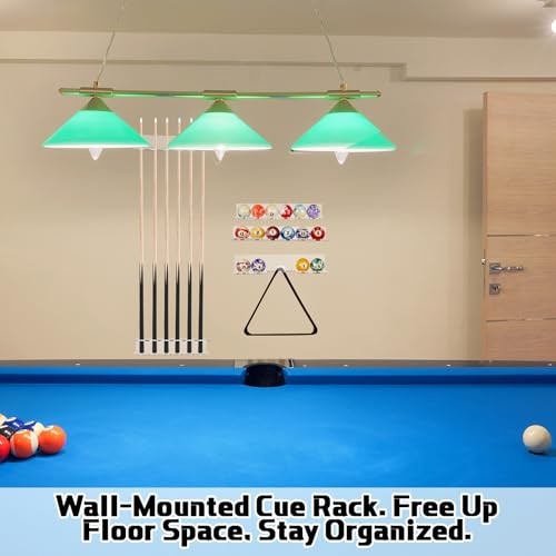 Wall-Mounted Billiard Storage Set – 5-Piece Pool Cue & Ball Organizer Kit,