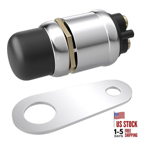 Push Button Starter Switch 12V 50A, Waterproof Momentary Start Switch black-1