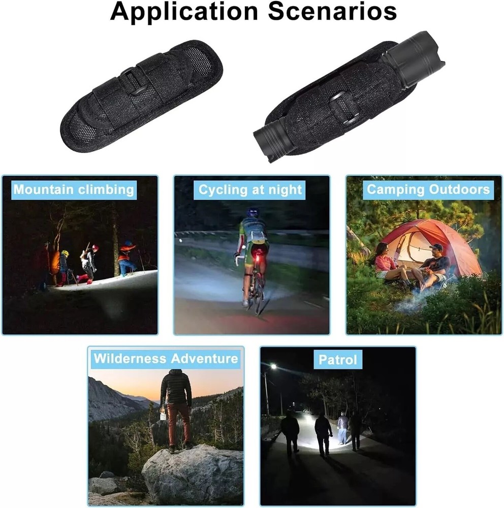 360° Rotatable Tactical LED Flashlight Holster Torch Holder Duty Belt Pouch Case
