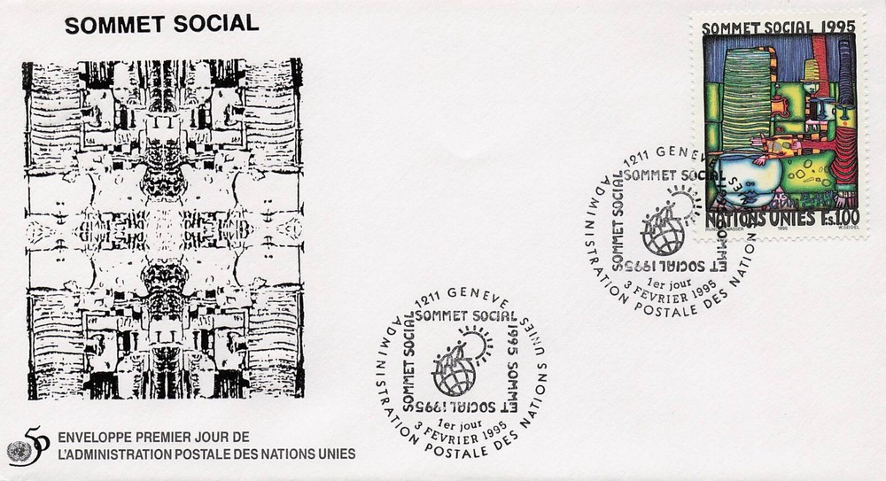 United Nations Geneva 263 FDC Social Developent 1995