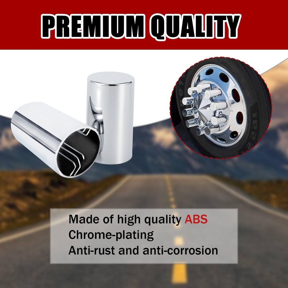Cabtherlyn 33mm Lug Nut Covers 40 Pack Chrome