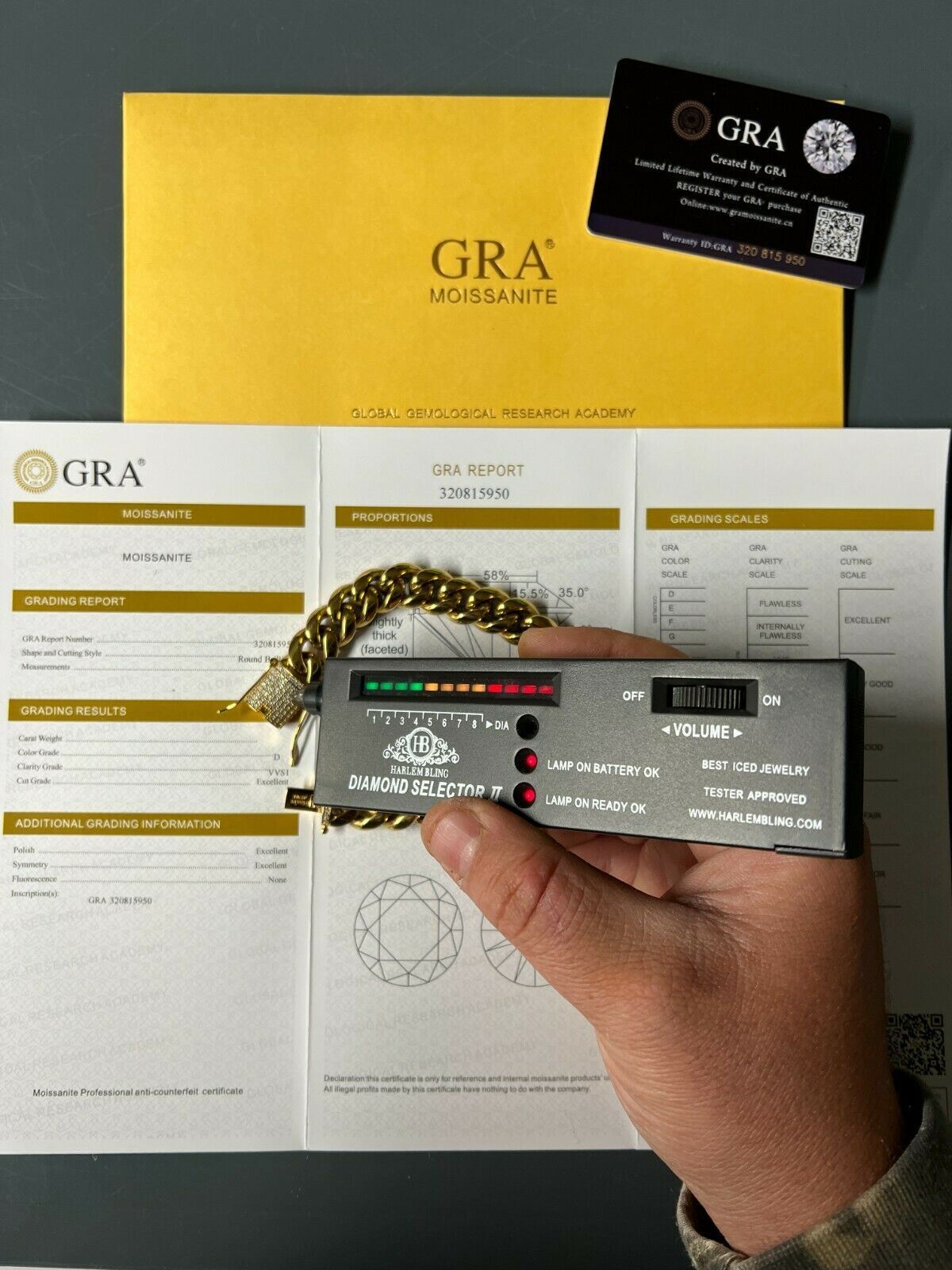 14k Gold Plated Stainless Steel Miami Cuban Bracelet Iced MOISSANITE Pass Tester