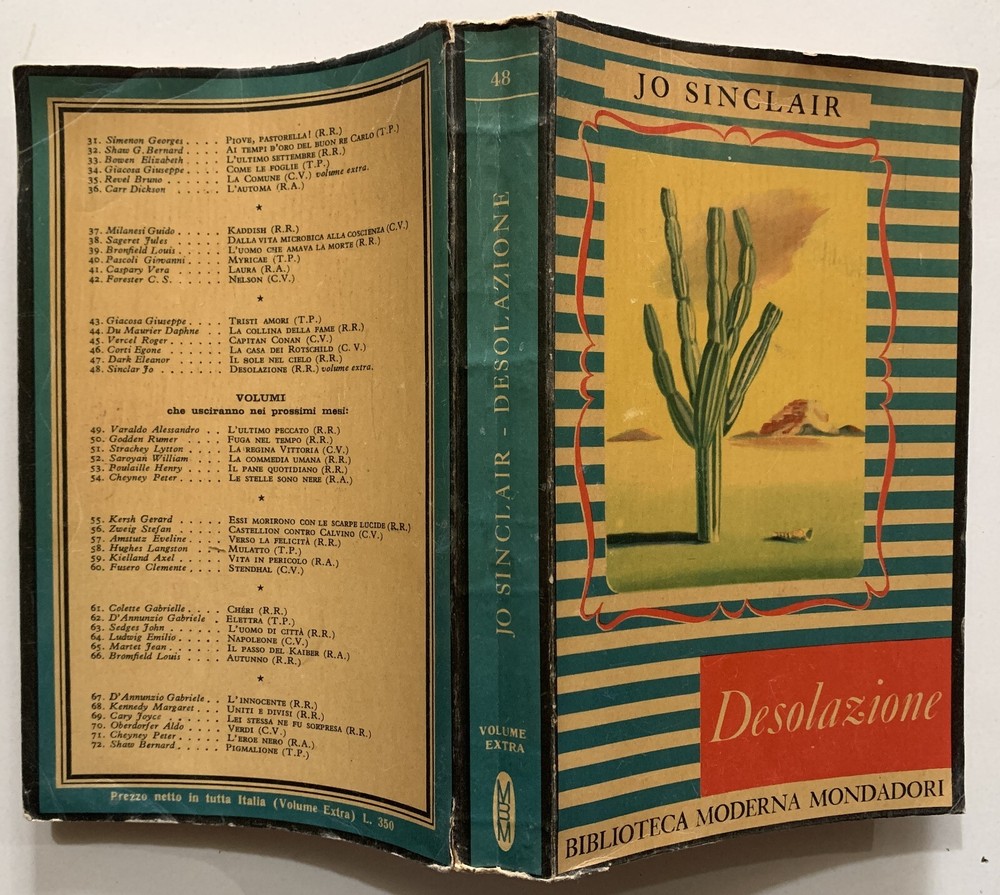 JO SINCLAIR DESOLATION MONDADORI 1949