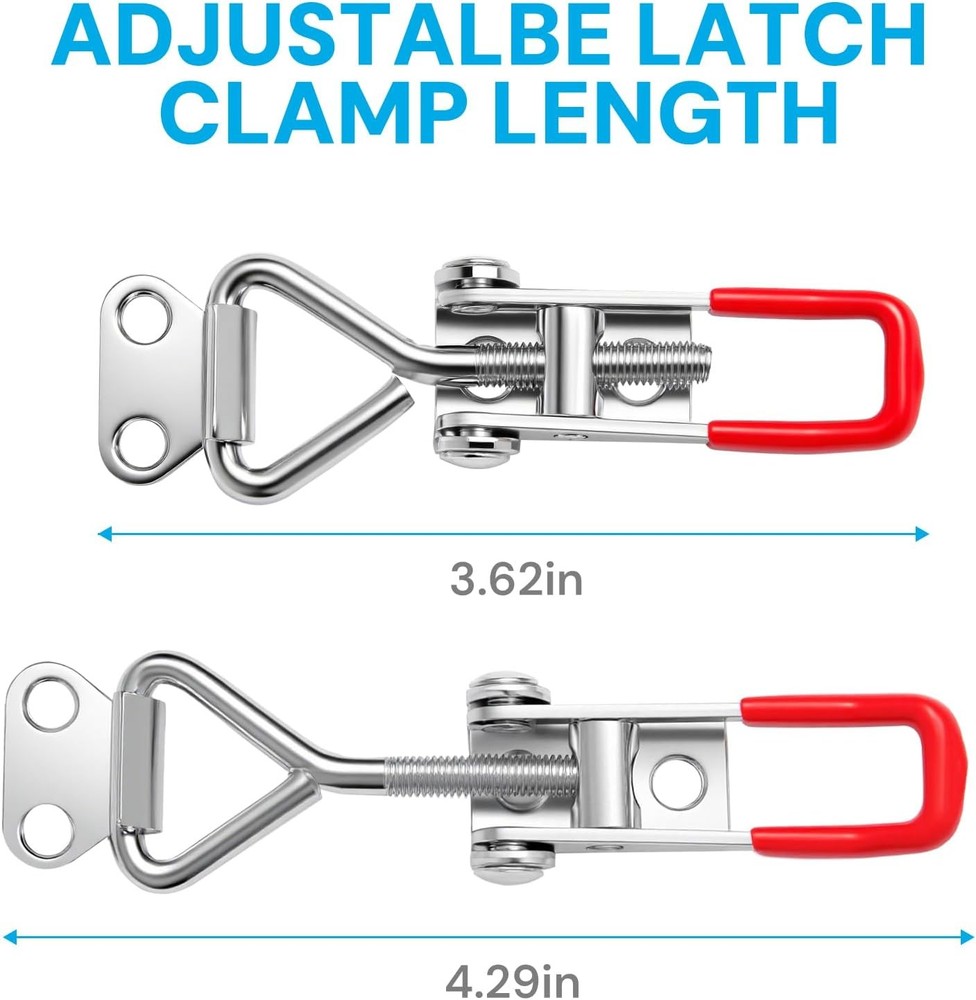 6 Pack Toggle Latch Clamp 4001, Adjustable Quick Release Pull Latches, Red