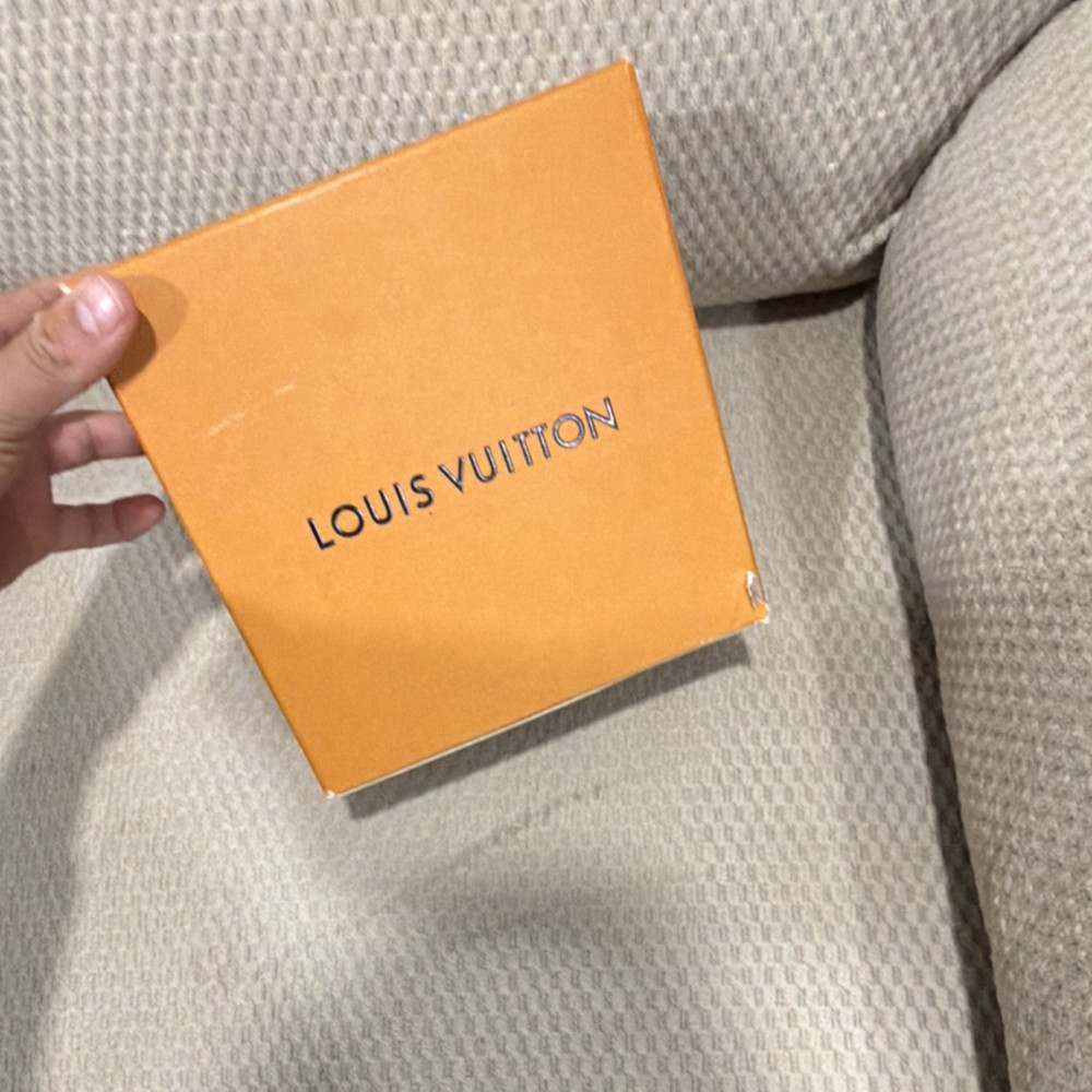 Louis Vuitton Orange Cardboard Gift Box Rectangle with Blue Pull Tab