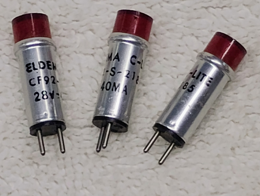 3pc RED 28V Lamp C-Lite Miniature Indicator Warning Limit Dash Panel Light CF-92