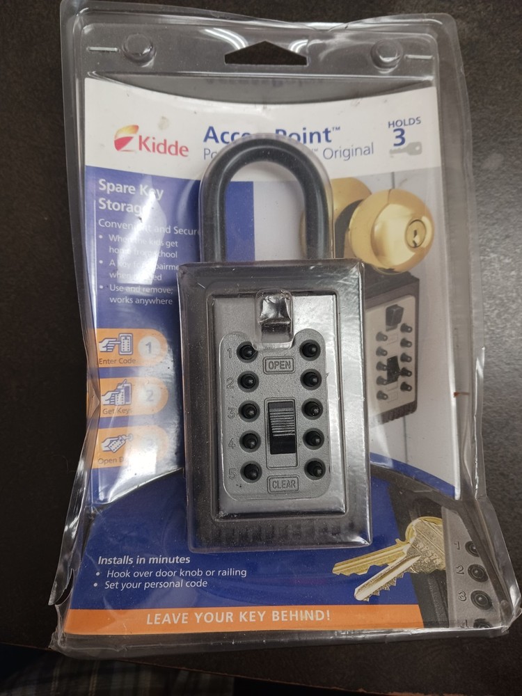 Kidde KeySafe Access Point Portable Push Button Holds 3 Keys New