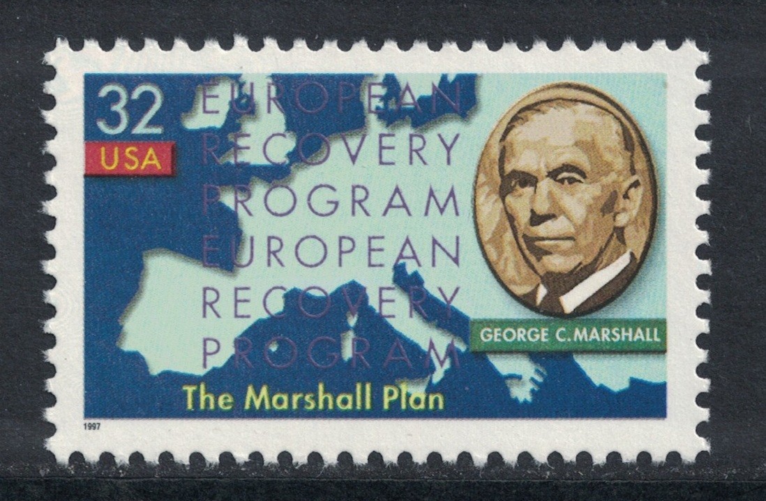 Scott 3141- George C. Marshall, Marshall Plan- MNH 32c 1997- unused mint stamp