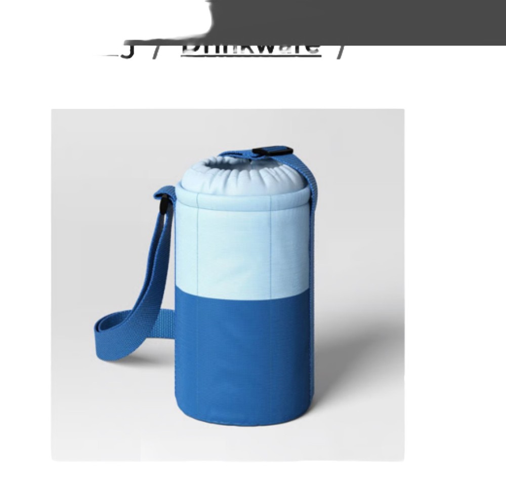 SUN SQUAD BOTTLE HOLDER NWT Blue With Strap- Drawstring Closer