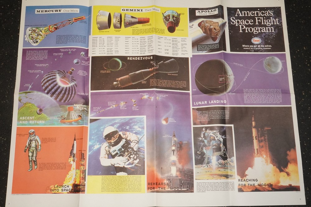 Esso America's Space Flight Program Poster Brochure