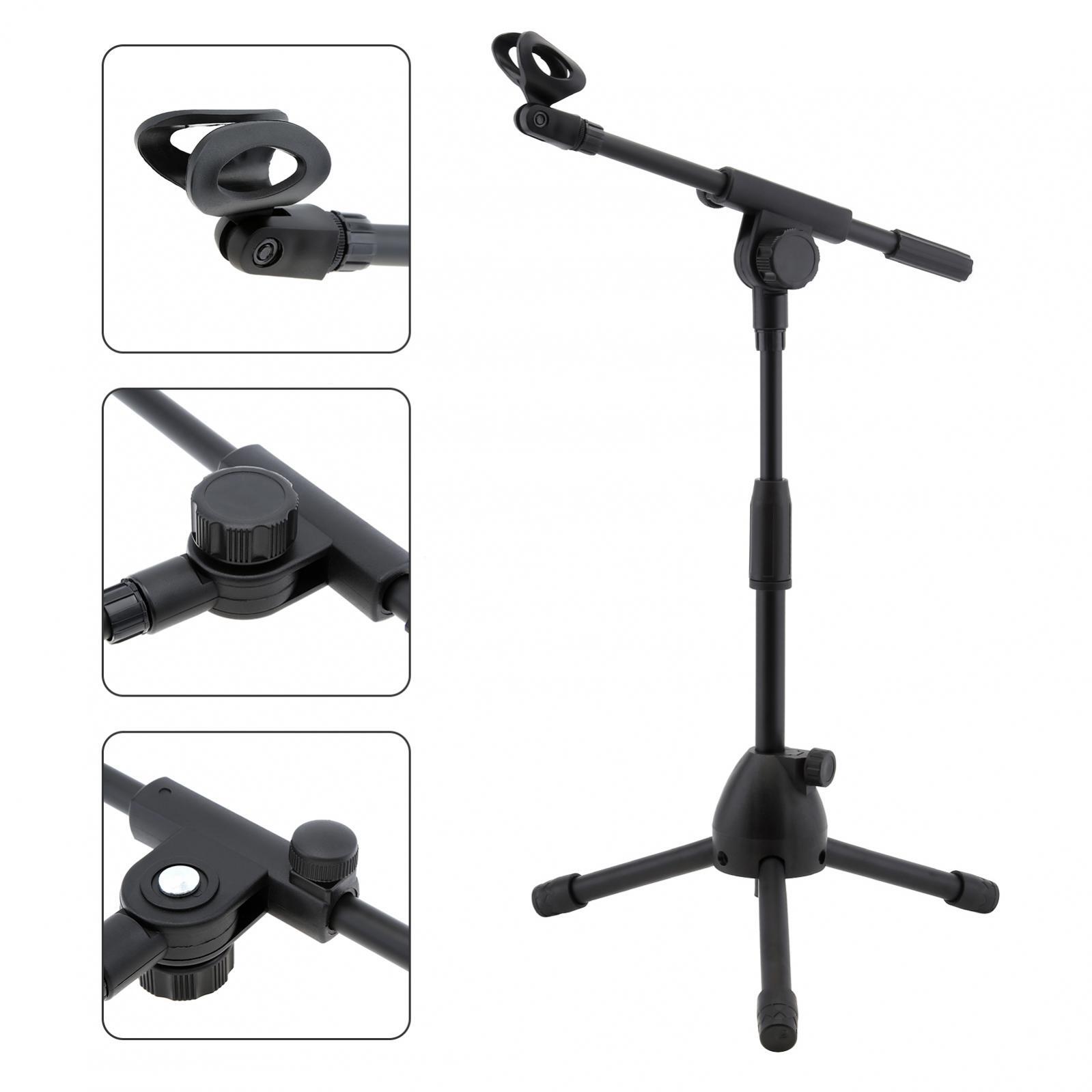 Portable Tripod Mic Stand Heavy Duty Adjustable Holder Floor Microphone Boom Arm
