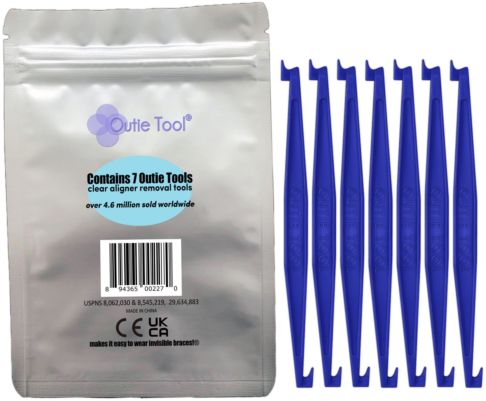 Outie Tool | 2 in 1 Clear Aligner Invisible Braces Removal Tool | 7 Pack