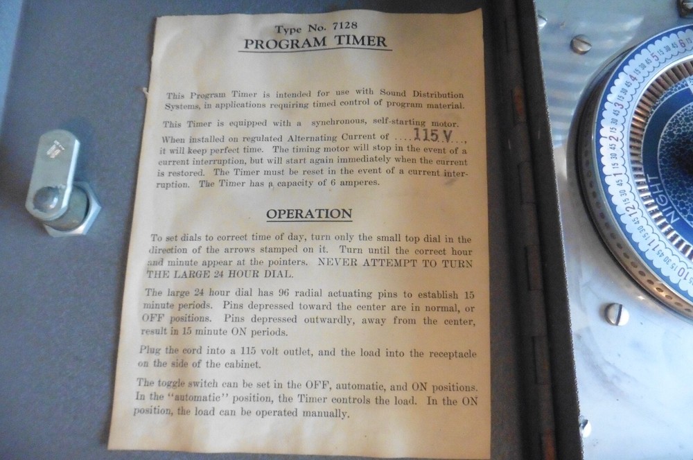 Programmable Timer Weather Proof #7128 Lock Switch Outdoor Sound Distribution