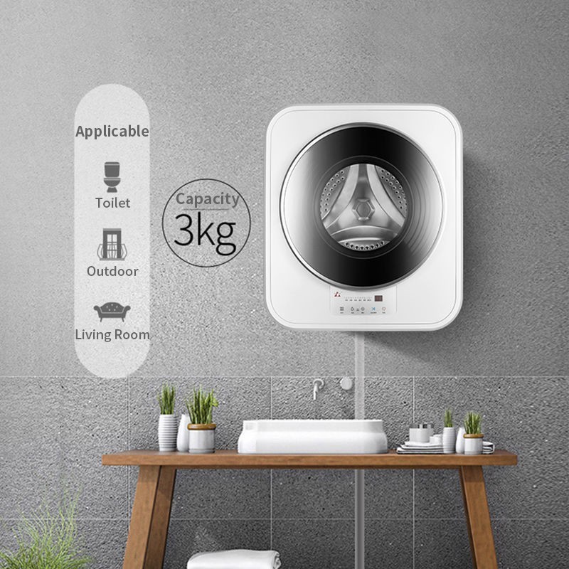3KG220V Fully Automatic Wall Mounted Loading Mini Washing and Drying Machine