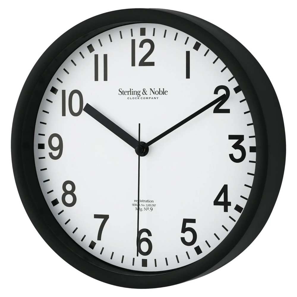 Mainstays Basic Indoor 8.78" Black Analog Round Modern Wall Clock