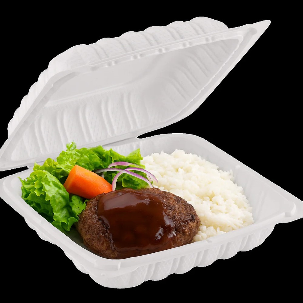 ProTakeOut, [ 9" x 9"] 150 Pack| White, Clamshell – Take-Out Containers| Durable