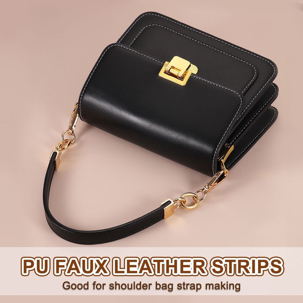 3.3Yard/3m Double Sided PU Leather Strap, 0.79" Wide Flat Strips, Dark Blue