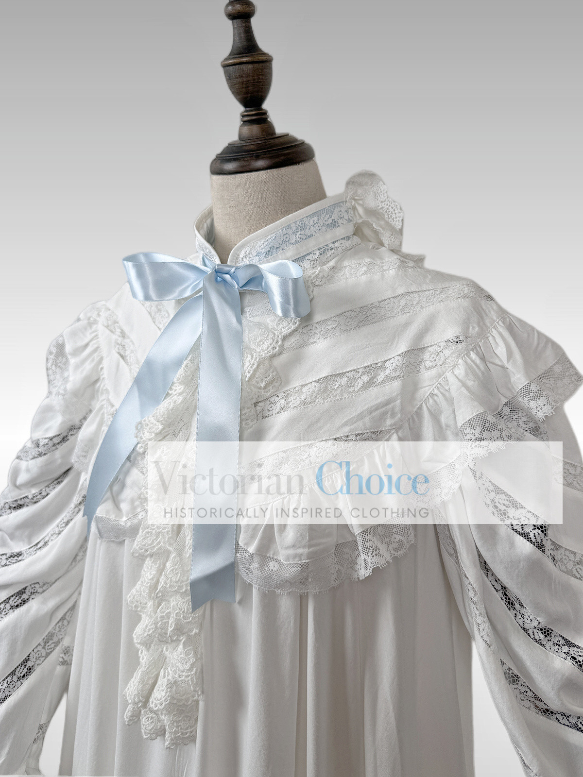 Victorian Edwardian Vintage White Cotton Nightgown Nightdress Ankle Length SD002