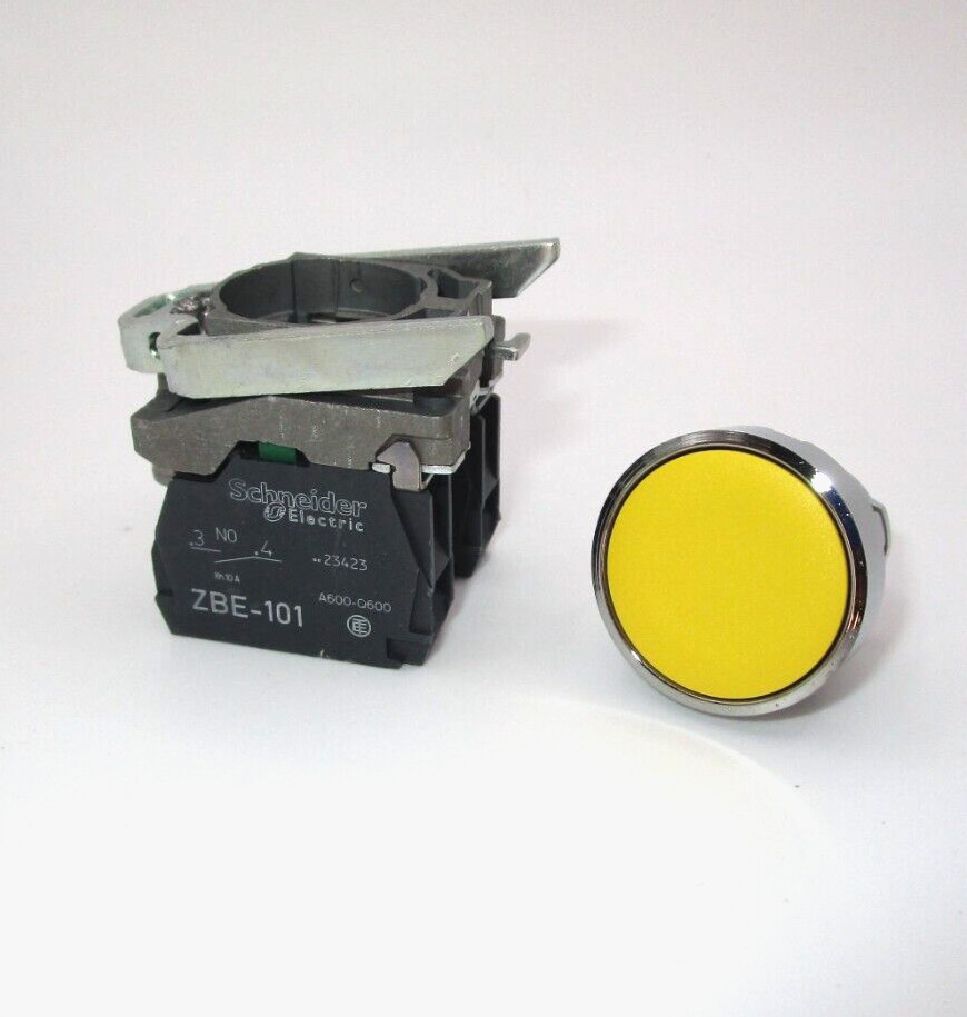 XB4BA55 SCHNEIDER Harmony 22mm YELLOW push button FAST SHIPPING