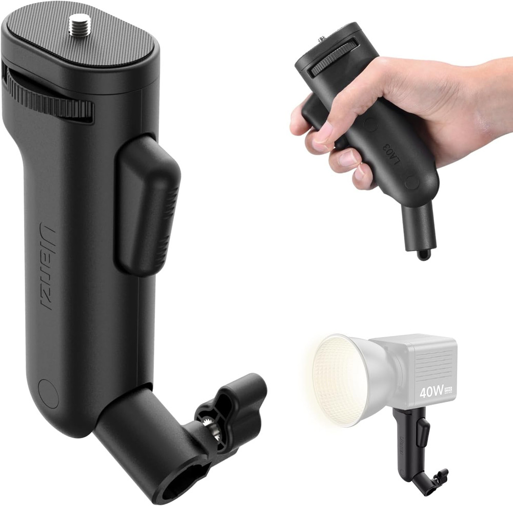 LA03 Light Stand Mount Adapter with 1/4" Screw, Fast Mounting with Button for Ca