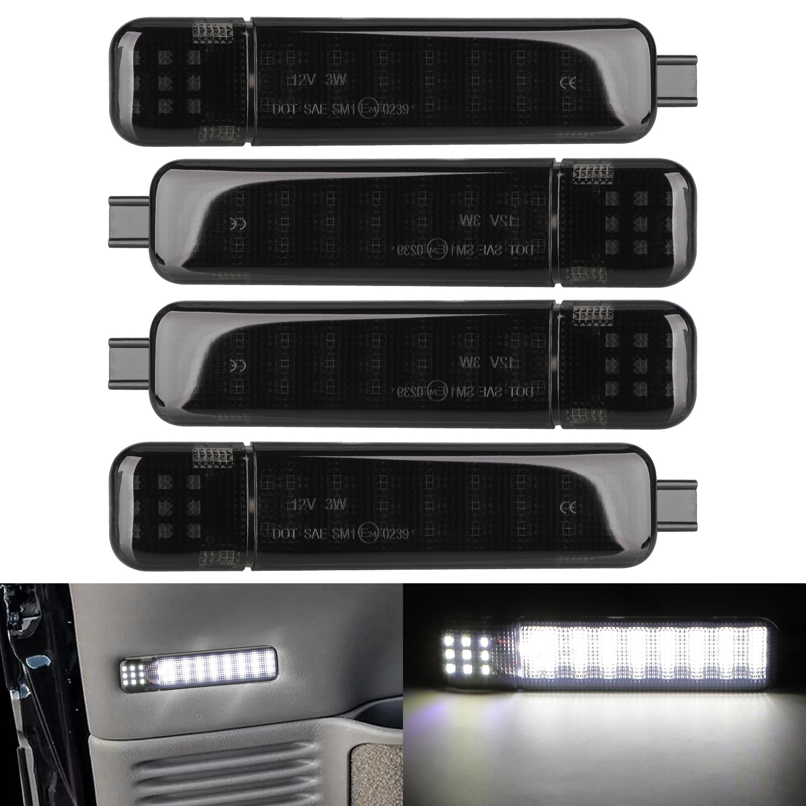 4PCS LED Door Courtesy Light For Silverado Suburban Chevy Tahoe GMC Yukon Sierra