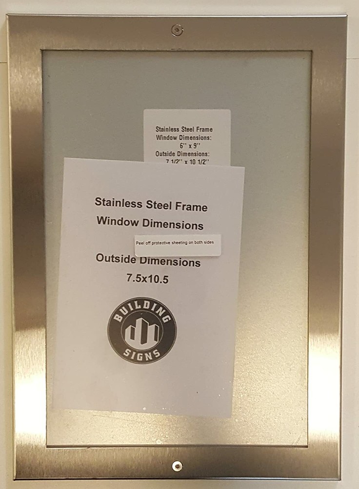 Elevator certificate frame 6x9 stainless Steel -REF24-1027
