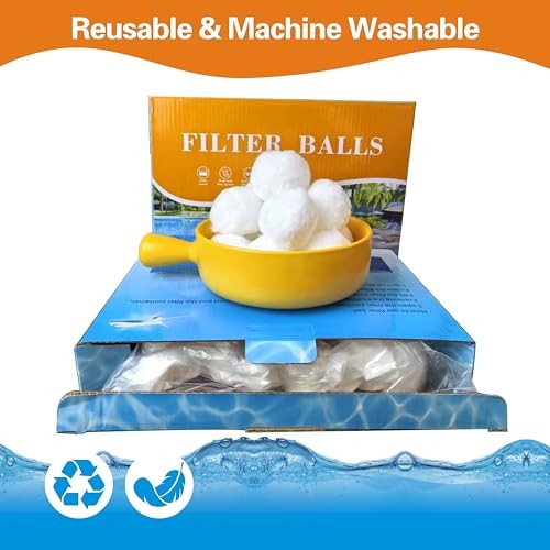 .5 lbs Pool Filter Balls for Sand Filter, Reusable Pool Sand Filter 1 White