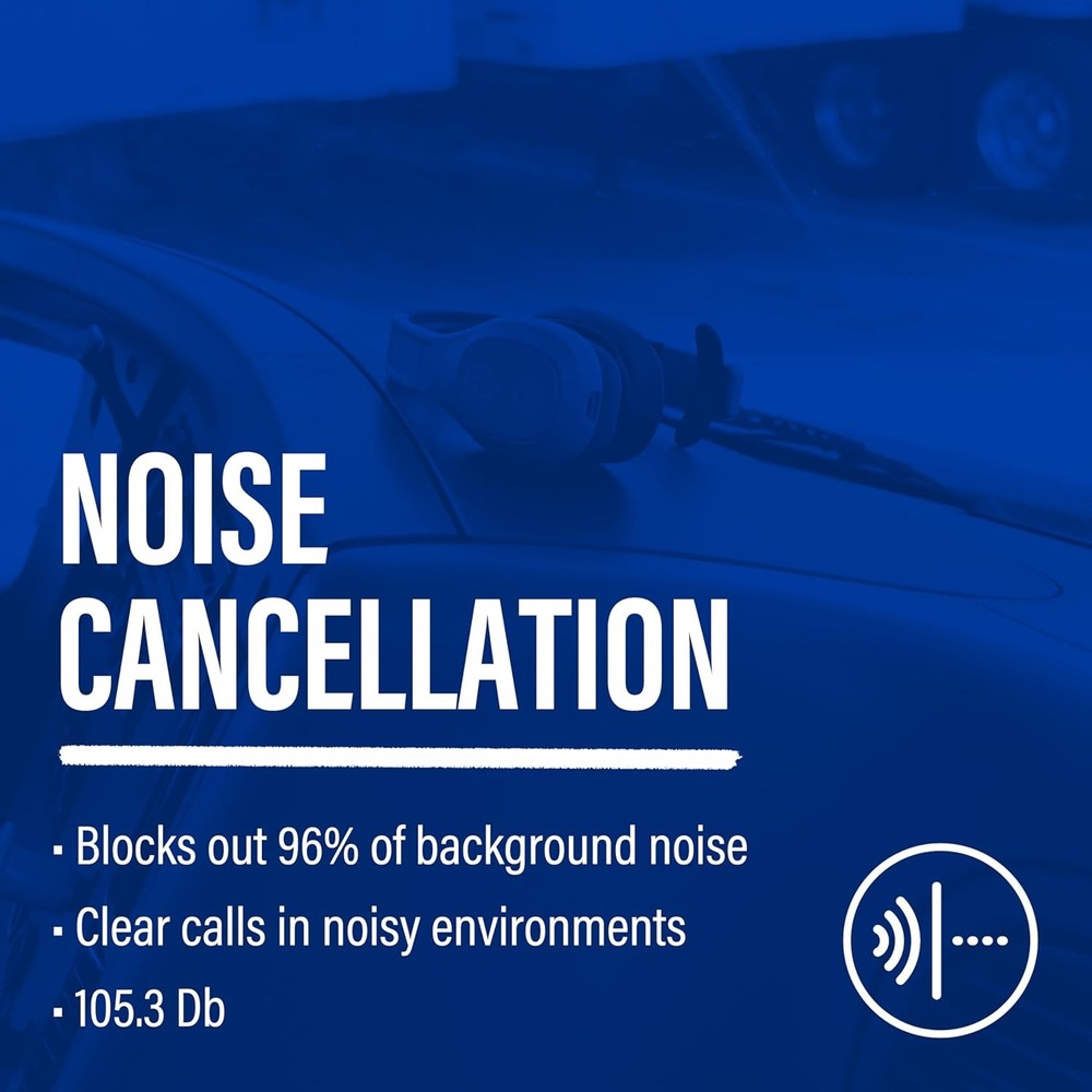Blue Tiger Storm Gray - Premium Trucker Bluetooth Headset - Wireless