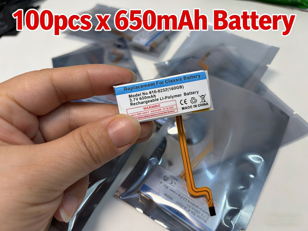 100pcs 650mAh Replacement Battery for Apple iPod Classic 5/6/7th Gen THIN